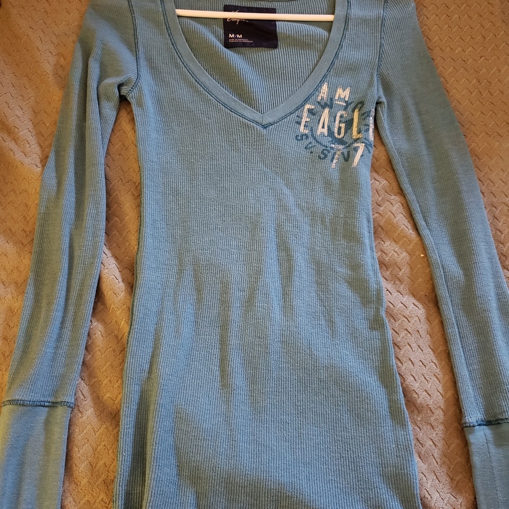 Long sleeve waffle shirt